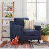 Amazon Brand – Stone & Beam Blaine Modern Upholstered Living Room Accent Chair, 32.3″W, Navy Blue