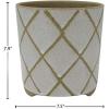 Amazon Brand – Stone & Beam Medium Windowpane Footed Stoneware Planter, 7.9″H, Cloud Dancer White