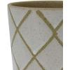 Amazon Brand – Stone & Beam Medium Windowpane Footed Stoneware Planter, 7.9″H, Cloud Dancer White