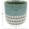Amazon Brand – Stone & Beam Mid-Century Patterned Planter, 8.46″H, Aqua Blue