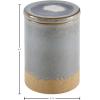 Amazon Brand – Stone & Beam Organic-Shape Stoneware Round Decorative Organizer Box, 6.4 Inch Height, Blue and Gray