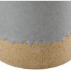 Amazon Brand – Stone & Beam Organic-Shape Stoneware Round Decorative Organizer Box, 6.4 Inch Height, Blue and Gray