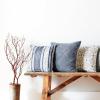 Amazon Brand – Stone & Beam Yarn-Dyed Shibori Decorative Throw Pillow, 17″ x 17″, Blue