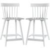 Amazon Brand – Stone & Beam Classic Spindle-Back Counter-Height Wood Barstool, 37.5″H, Set of 2, White