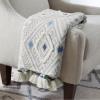 Amazon Brand – Stone & Beam Hand-Woven Global Embroidered Throw Blanket 100% Cotton, Gray, 50″W x 60″L