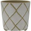 Amazon Brand – Stone & Beam Medium Windowpane Footed Stoneware Planter, 7.9″H, Cloud Dancer White