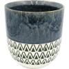 Amazon Brand – Stone & Beam Mid-Century Patterned Planter, 8.46″H, Indigo Blue