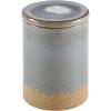 Amazon Brand – Stone & Beam Organic-Shape Stoneware Round Decorative Organizer Box, 6.4 Inch Height, Blue and Gray