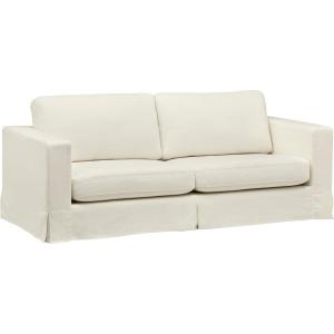 Amazon Brand – Stone & Beam Bryant Modern Sofa Couch with Slipcover, 85.1″W, Optic White