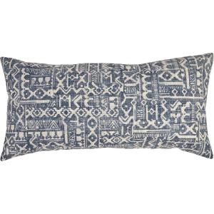 Amazon Brand – Stone & Beam Casual Global Throw Pillow – 12 x 24 Inch, Dark Denim