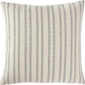 Amazon Brand – Stone & Beam French Laundry Stripe Decorative Throw Pillow, 17″ x 17″, Ivory, Grey