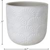 Amazon Brand – Stone & Beam Medium Fan-Embossed Planter, 6″H, Cloud Dancer White