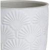Amazon Brand – Stone & Beam Medium Fan-Embossed Planter, 6″H, Cloud Dancer White