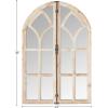Amazon Brand – Stone & Beam Vintage Farmhouse Wooden Arched Multipanel Mantel Mirror, 36″H, Light Stain