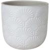 Amazon Brand – Stone & Beam Medium Fan-Embossed Planter, 6″H, Cloud Dancer White
