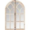 Amazon Brand – Stone & Beam Vintage Farmhouse Wooden Arched Multipanel Mantel Mirror, 36″H, Light Stain