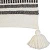 Amazon Brand – Stone & Beam Casual Jagged Global Design Throw Blanket – 60 x 50 Inch, Black / Ivory, Black & Ivory