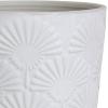 Amazon Brand – Stone & Beam Cylindrical Large Fan-Embossed Planter, 7.5″H, Cloud Dancer White