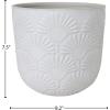 Amazon Brand – Stone & Beam Cylindrical Large Fan-Embossed Planter, 7.5″H, Cloud Dancer White