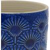 Amazon Brand – Stone & Beam Cylindrical Medium Fan-Embossed Planter, 6″H, Blue