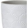 Amazon Brand – Stone & Beam Cylindrical Small Fan-Embossed Planter, 4.3″H, Cloud Dancer White