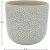 Amazon Brand – Stone & Beam Cylindrical Small Floral-Embossed Planter, 4.3″H, Seafoam Green