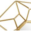 Amazon Brand – Stone & Beam Diamond Shape Metal Frame Hanging Decorative Wall Mirror, 34.25 Inch Height, Gold Finish