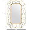 Amazon Brand – Stone & Beam Diamond Shape Metal Frame Hanging Decorative Wall Mirror, 34.25 Inch Height, Gold Finish