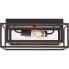Amazon Brand – Stone & Beam Industrial Rectangle Cage Flush Mount Exterior Ceiling Fixture With 2 Light Bulbs – 15.25 x 15.25 x 6.5 Inches, Oil-Rubbed Bronze