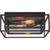 Amazon Brand – Stone & Beam Industrial Rectangle Cage Flush Mount Indoor Ceiling Fixture With 2 Light Bulbs – 15.25 x 15.25 x 6.5 Inches, Oil-Rubbed Bronze