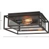 Amazon Brand – Stone & Beam Industrial Rectangle Cage Flush Mount Indoor Ceiling Fixture With 2 Light Bulbs – 15.25 x 15.25 x 6.5 Inches, Oil-Rubbed Bronze