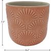 Amazon Brand – Stone & Beam Large Fan-Embossed Planter, 7.5″H, Arabesque Coral Pink