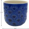 Amazon Brand – Stone & Beam Large Fan-Embossed Planter, 7.5″H, Blue