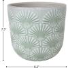 Amazon Brand – Stone & Beam Large Fan-Embossed Planter, 7.5″H, Seafoam Green