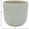Amazon Brand – Stone & Beam Large Round Floral-Embossed Planter, 7.5″H, Seafoam Green