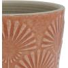 Amazon Brand – Stone & Beam Medium Fan-Embossed Planter, 6″H, Arabesque Coral Pink