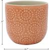 Amazon Brand – Stone & Beam Medium Floral-Embossed Planter, 6″H, Arabesque Coral Pink