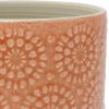 Amazon Brand – Stone & Beam Medium Floral-Embossed Planter, 6″H, Arabesque Coral Pink