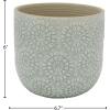Amazon Brand – Stone & Beam Medium Floral-Embossed Planter, 6″H, Seafoam Green