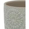 Amazon Brand – Stone & Beam Medium Floral-Embossed Planter, 6″H, Seafoam Green