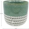Amazon Brand – Stone & Beam Mid-Century Two-Toned Planter, 10.53″H, Teal Green