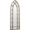 Amazon Brand – Stone & Beam Modern Arc Metal Frame Hanging Wall Mirror Decor, 46.25 Inch Height, Silver Finish