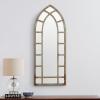Amazon Brand – Stone & Beam Modern Arc Metal Frame Hanging Wall Mirror Decor, 46.25 Inch Height, Silver Finish