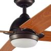 Amazon Brand – Stone & Beam Modern Indoor Remote Control Ceiling Fan With Integrated LED Light – 52 x 52 x 8.94 Inches, Aged Bronze