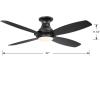 Amazon Brand – Stone & Beam Modern Remote Control Flush Mount Ceiling Fan With Integrated LED Light – 52 x 52 x 11.54 Inches, Black