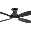 Amazon Brand – Stone & Beam Modern Remote Control Flush Mount Ceiling Fan With Integrated LED Light – 52 x 52 x 11.54 Inches, Black