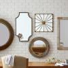 Amazon Brand – Stone & Beam Rectangular Antique-Style Metal Frame Hanging Wall Mount Mirror Decor, Brown, 18.25″L x 2.75″W
