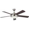 Amazon Brand – Stone & Beam Remote-Controlled 5-Blade Ceiling Fan with Light, 52″ Diameter, Brushed Nickel