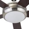 Amazon Brand – Stone & Beam Remote-Controlled 5-Blade Ceiling Fan with Light, 52″ Diameter, Brushed Nickel