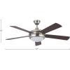 Amazon Brand – Stone & Beam Remote-Controlled 5-Blade Ceiling Fan with Light, 52″ Diameter, Brushed Nickel